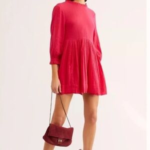 Free People Living For This Mini Dress, Like New! 100% cotton! Pockets! 19"ptp